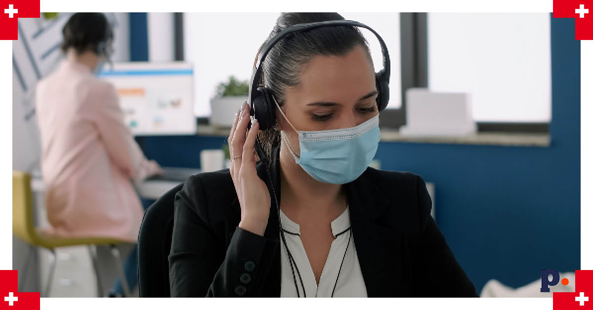 maseczka w miejscu pracy w Szwajcarii